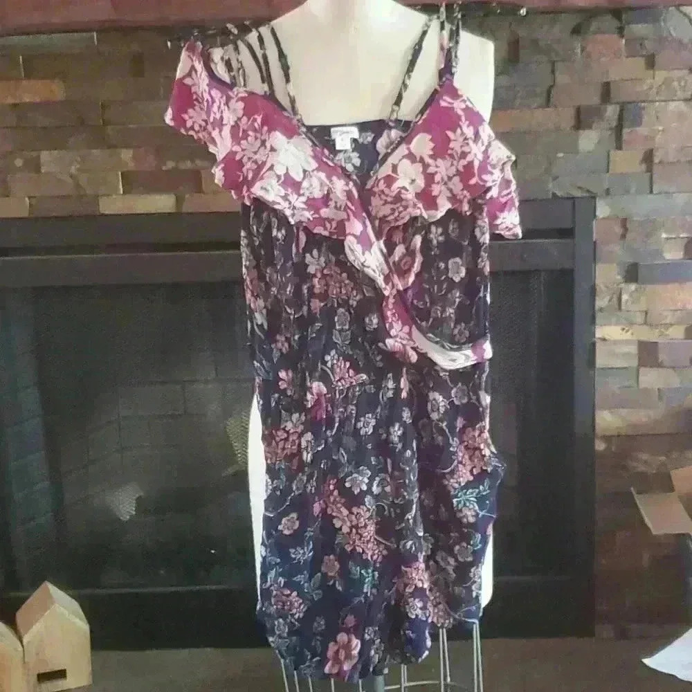 Floral mixed print romper